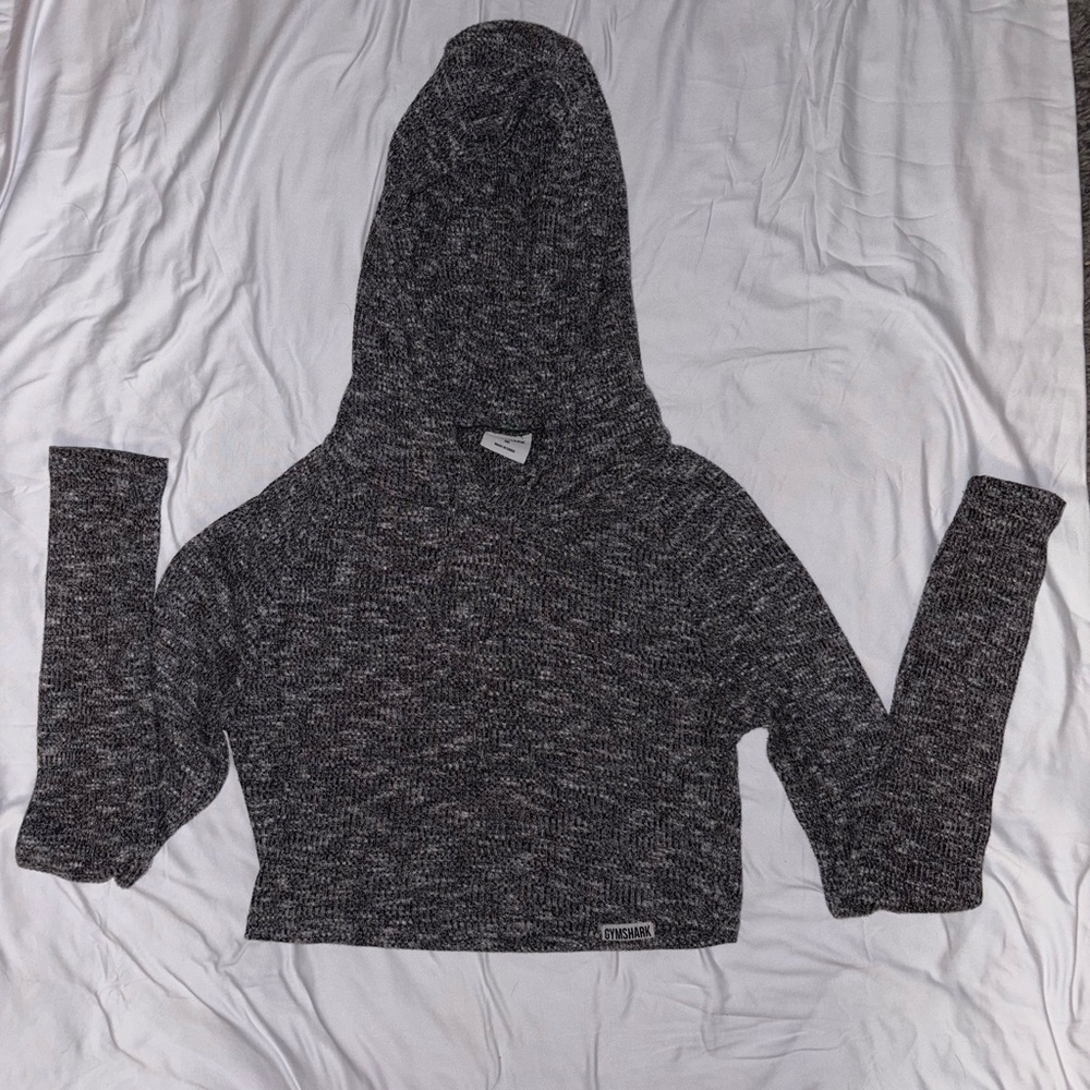 Gymshark Women’s cropped heather grey hoodie size M